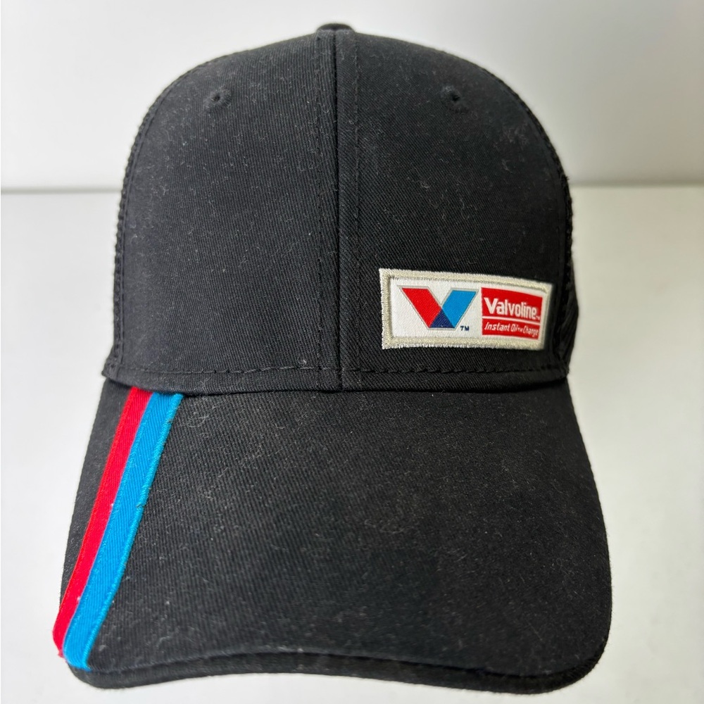 Valvoline Black Cap with Red and Blue Stripes